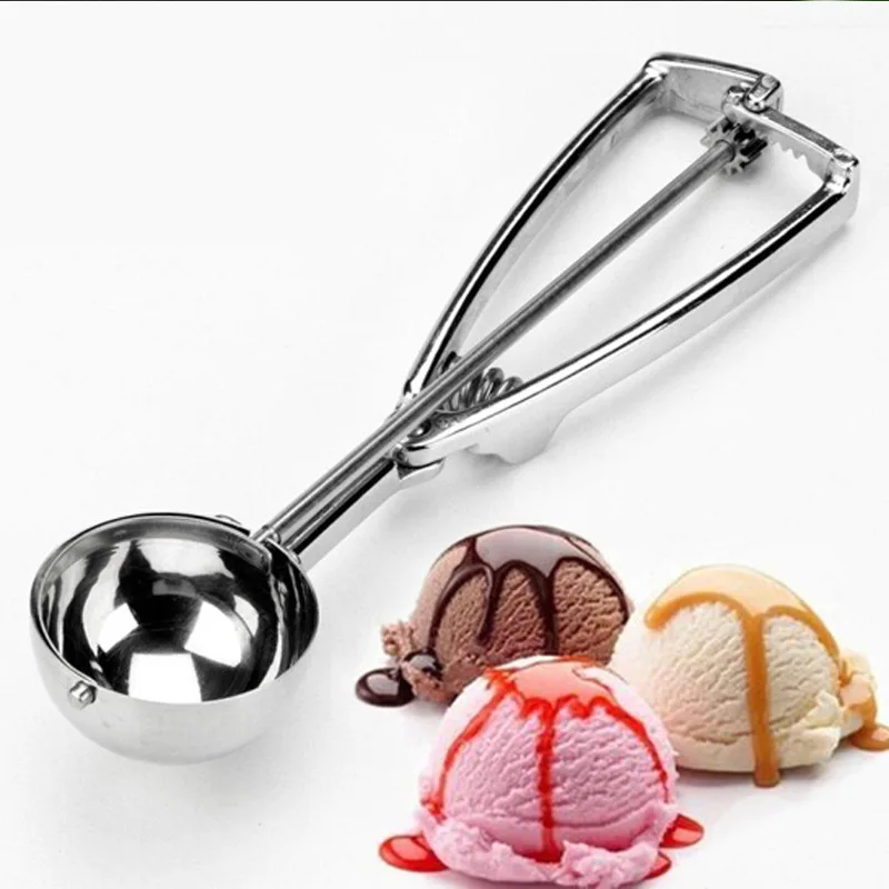 Tech Accessories And Gadgets - Edelstahl-Eisportionierer mit Federgriff, Kartoffel- und Wassermelonen-Kugelschaber,