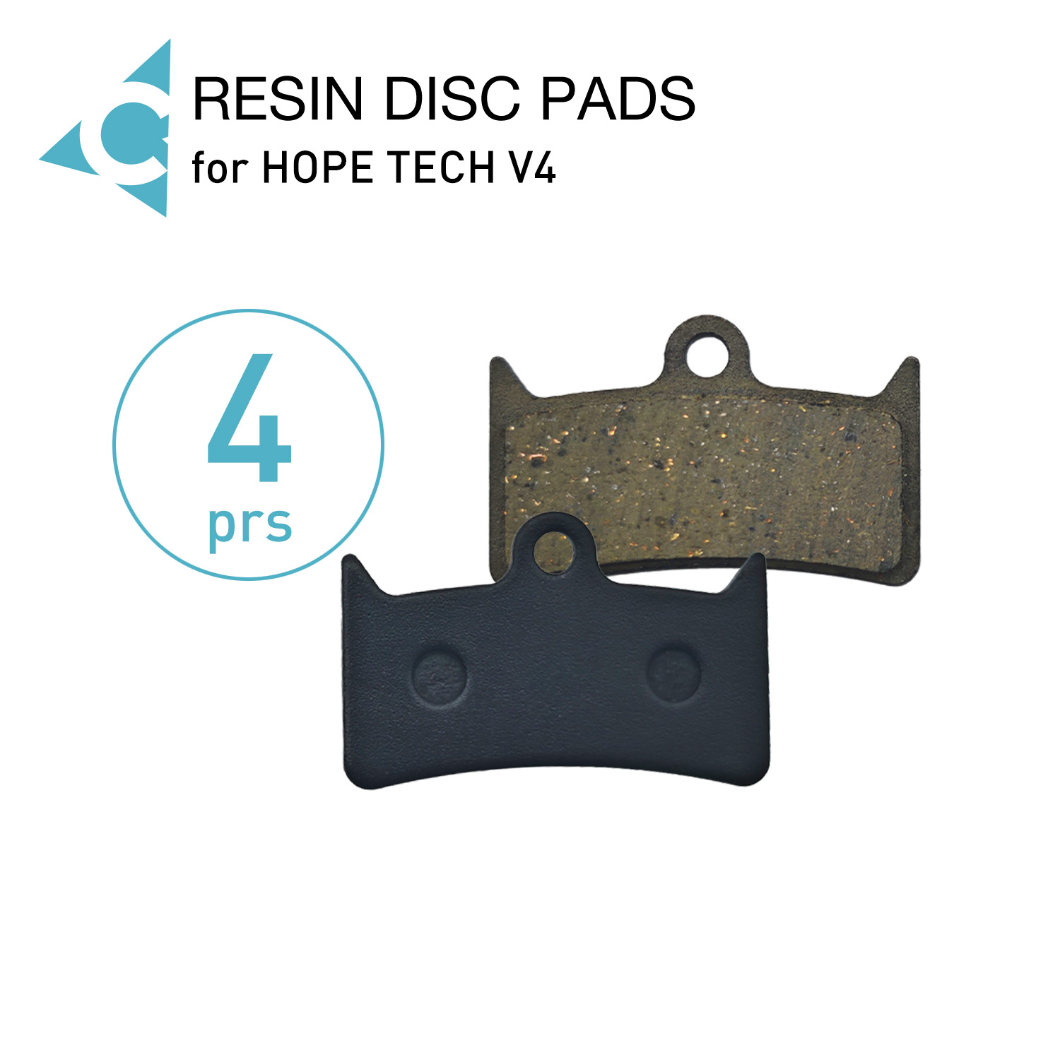 Tech Bike Accessories - 4 Paar Fahrrad-Scheibenbremsbeläge aus Kunstharz, halbmetallisch,