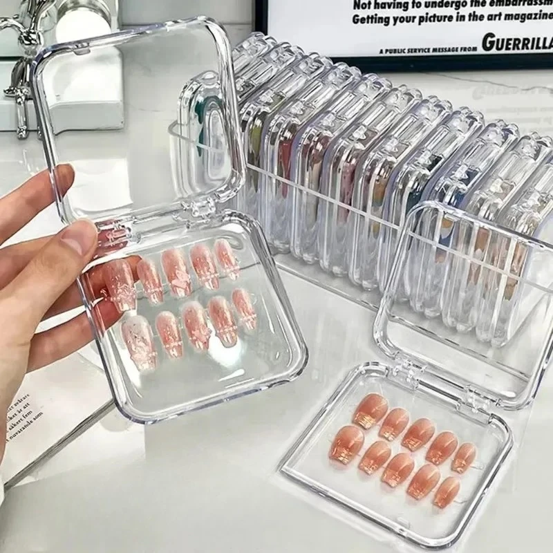 Tech Accessories Box - 10 Stück Press-On-Nagelaufbewahrungsboxen aus Acryl mit