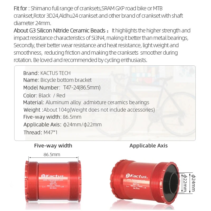 KACTUS T47 Innenlager mit Kera – Tech Bike Accessories Bewertung und Preis