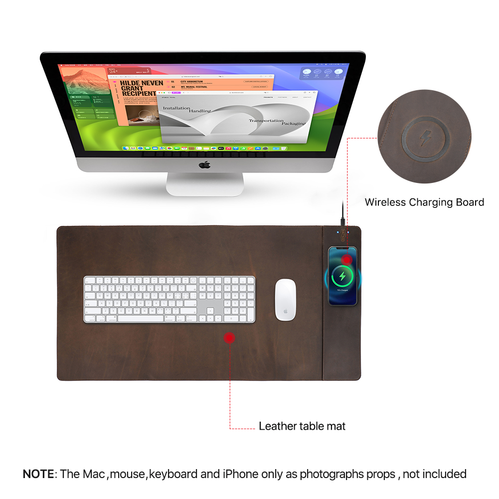 Echtes Leder-Mauspad mit Qi-Wi – Mouse Charging Pad Bewertung und Preis